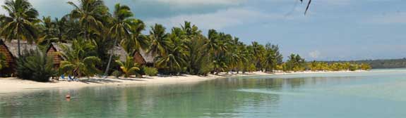 Hotel resort on small island near Aitutaki airport